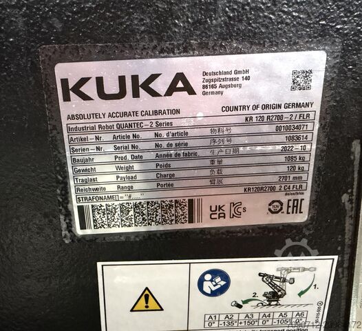 βιομηχανικό ρομπότ KUKA KRC4 KR120 R2700-2 / FLR
