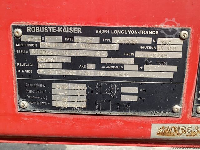 Remorque benne ROBUSTE KAISER S3302A Steel Trailer