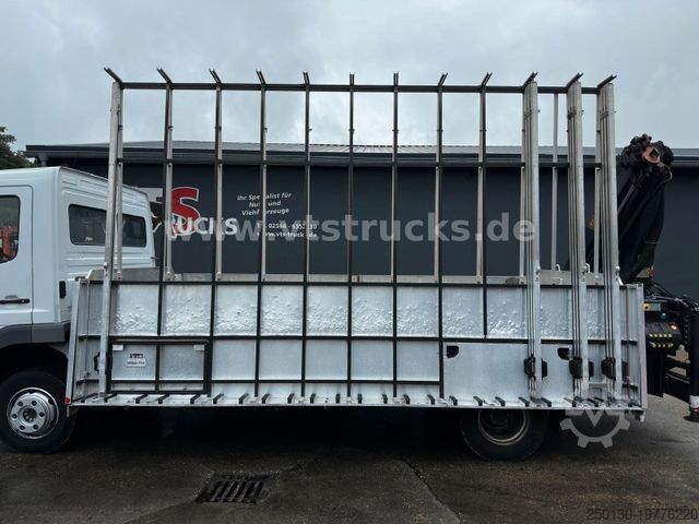 Camião de plataforma MERCEDES-BENZ Atego 1023 Pritsche/Glastransporter + Ladekran