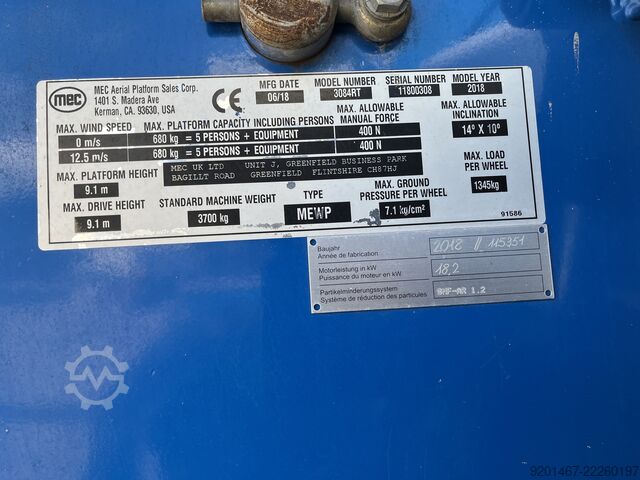 Specialarbetsplattform MEC 3084RT