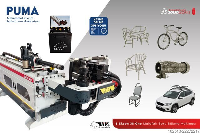Máquina curvadora de tubos Liv Makina LVH 38 CNC R3 5 Axis (PUMA)