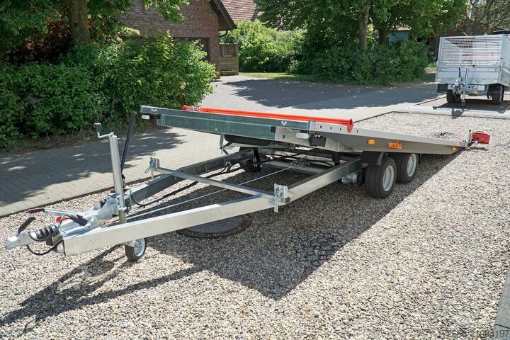 Bestelwagen autodrager Vezeko IMOLA 30.43 RACE MASTER | HANDSEILWINDE 502X209CM 3000KG AUTOTRAILER