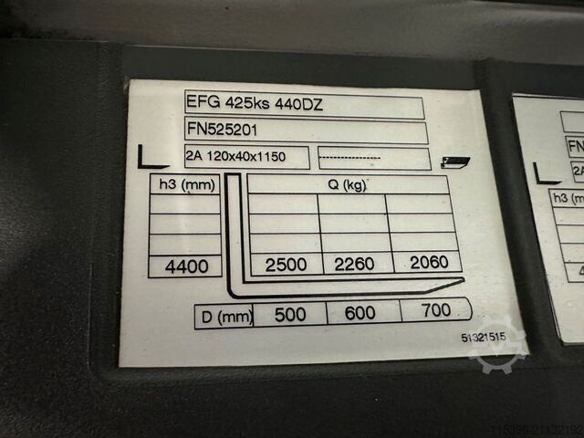 Electric 4-wheel forklift Jungheinrich EFG 425ks - TRIPLEX 4,4 m - CONTAINERVERSION !!!