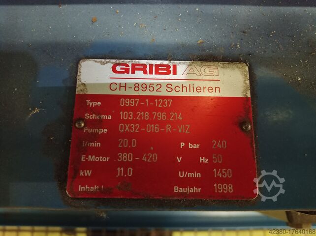 Unidad hidráulica Gribi Bucher 2x11KW 240 bar 0997-1-1237