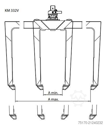 Truck-mounted crane Kinshofer Palettenzange / Zange KM 332 V - 1100 / NEU lagern