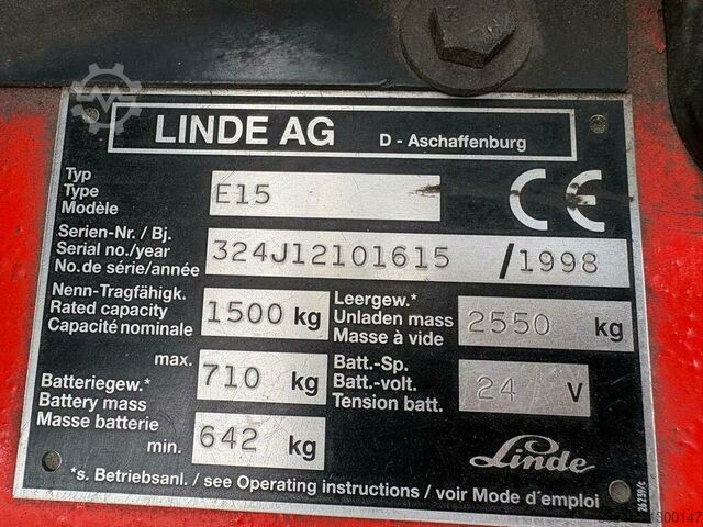 VS-22621 Elektrische duplex heftruck Linde E15 LINDE E15