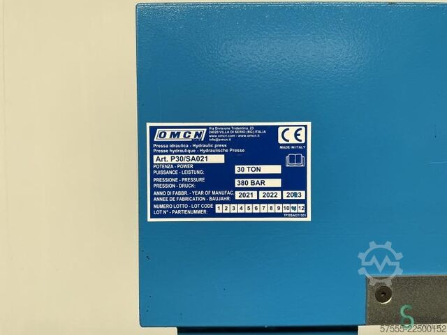 Presses hydrauliques OMCN P-30 tonnes /SA021 2023 OMCN 