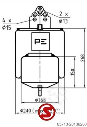 Luchtsysteem Volvo Pneumatische vering balg achteraan rechts
