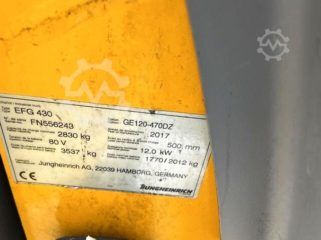 Elektrische vorkheftruck met 4 wielen Jungheinrich EFG 430