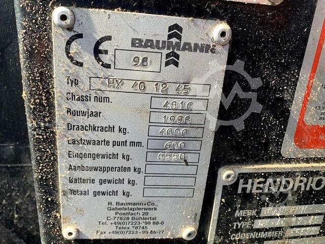 Zijlader heftruck Baumann HX 40 /12/45