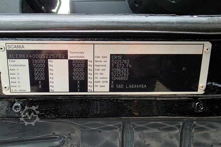 Standard-SZM Scania R560 6x4 Dutch Registration, Diesel, 6x4 Drive, Sc