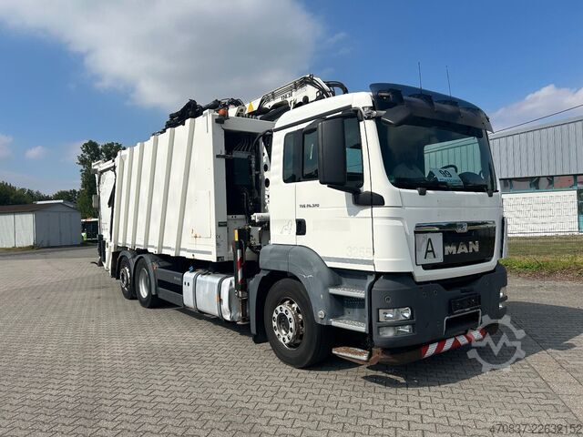 Çöp kamyonu MAN TGS 26.320 / Terex 120 + Funk / Faun 524