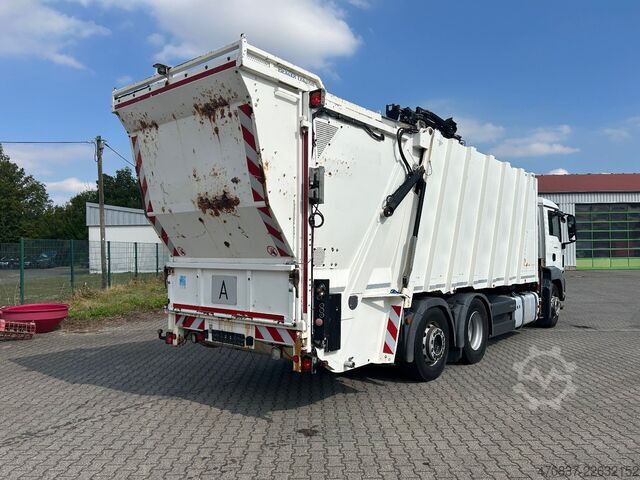 Çöp kamyonu MAN TGS 26.320 / Terex 120 + Funk / Faun 524