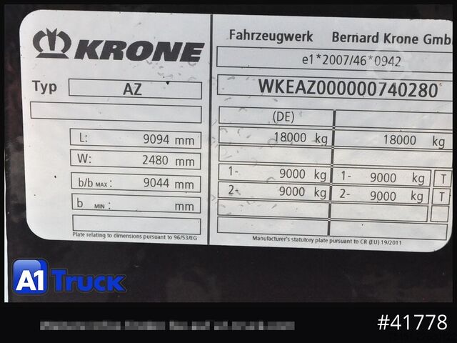 Camion per usi speciali KRONE AZW 18, Reifen 85%, TÜV 02/2027,