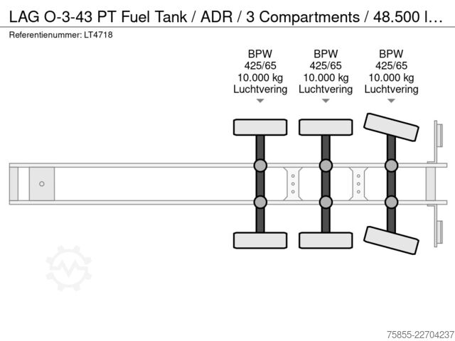 Tank LAG O-3-43 PT Fuel Tank /  ADR / 3 Compartments / 4...