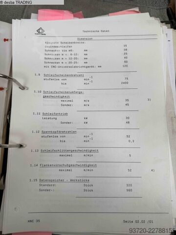 Rettificatrice per viti senza fine KLINGELNBERG HNC 35