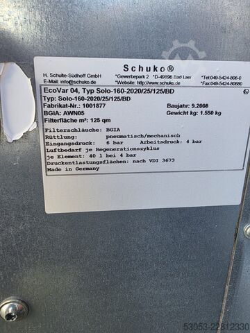 Stationärt utsugssystem, genomströmning Schuko Ecovar 04 2020/25/125