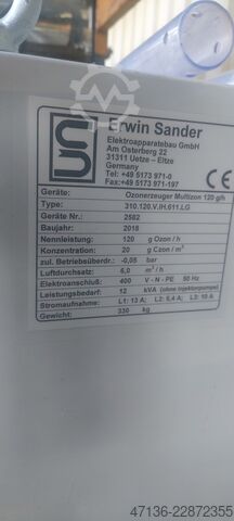 Sander Multizon generatore di ozono 120 g/h Sander 310.120VIH  120grOzon 20 Czonm3