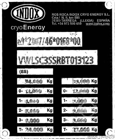 Cisternový přívěs INDOX LNG Methan Gas Cryogenic Semi-trailer