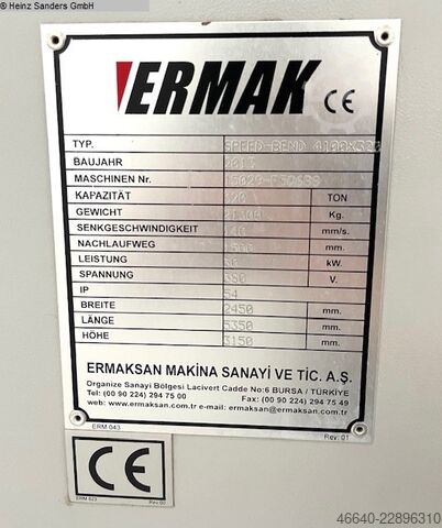 Φρένο πίεσης - υδραυλικό ERMAK SPEED BEND PRO 4.320