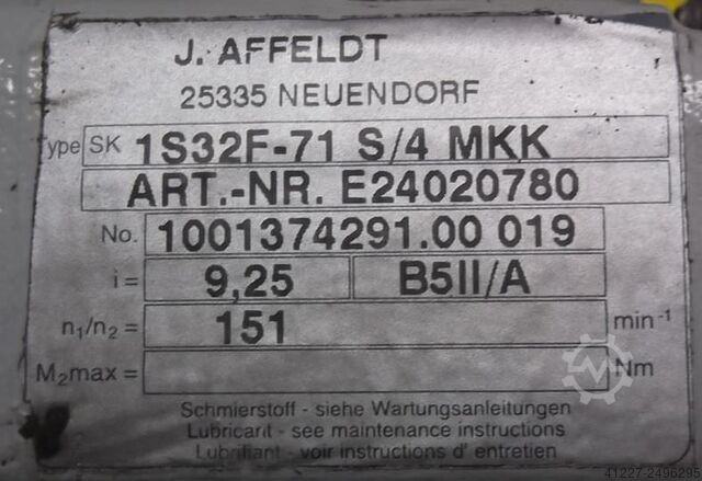 Motor de engrenagens 0,25 kW 151 rpm Affeldt 1S32F-71 S/4 MKK