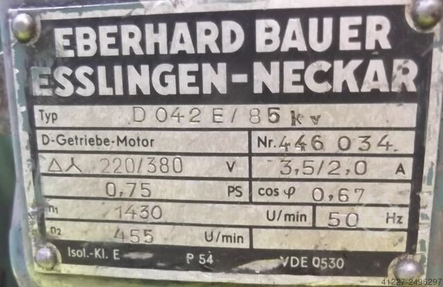 Tandwielmotor 0,55 kW 453 tpm BAUER D042E/85KV