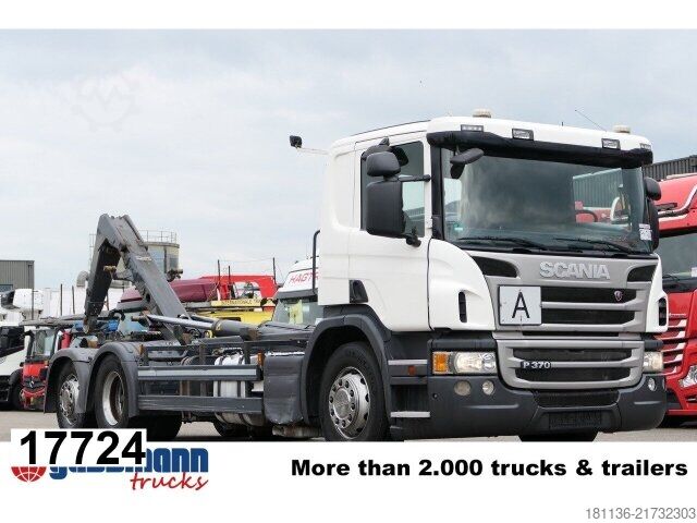 Autocamion cu cârlig pentru containere Scania P 370/450 LB 6x2/4, Lift-/Lenkachse, Meiller