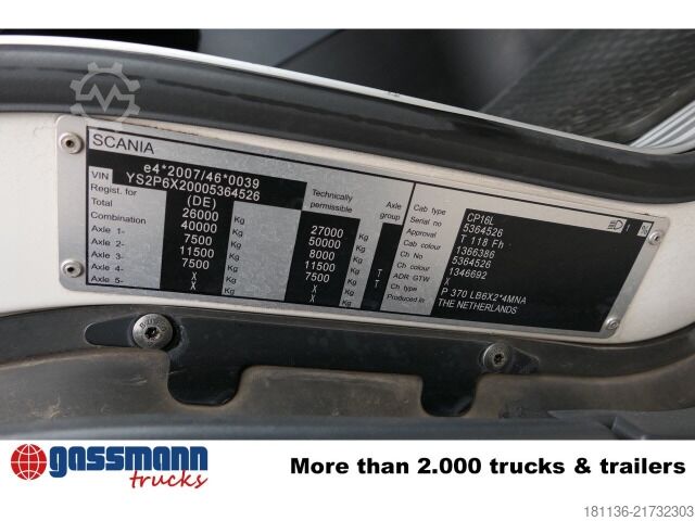 Autocamion cu cârlig pentru containere Scania P 370/450 LB 6x2/4, Lift-/Lenkachse, Meiller