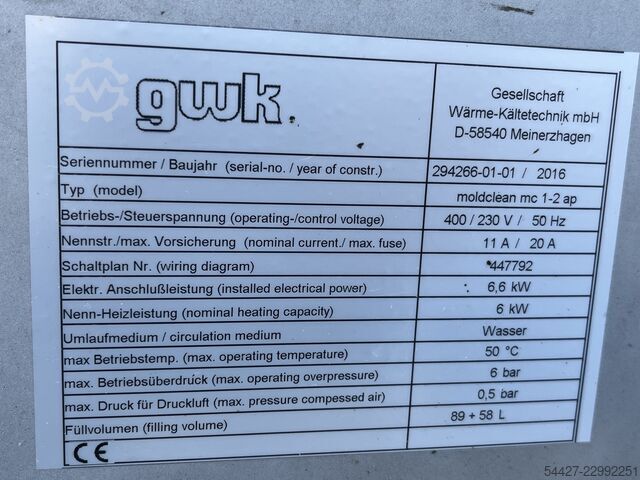 Urządzenie czyszczące GWK moldclean mc 1-2 ap