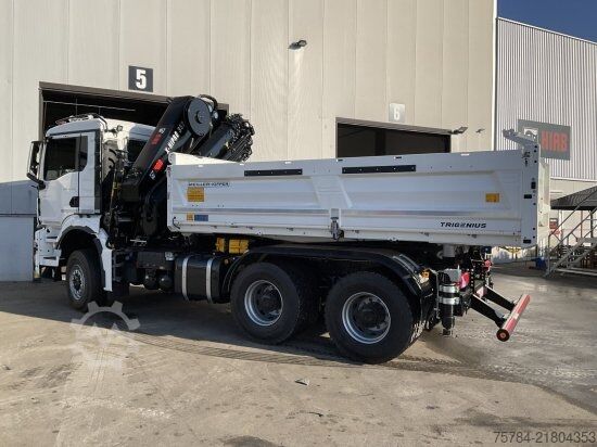 Camion-benne tricar MAN TGS  33.520 6X6 NEU 3-S-KIPPER BORDMATIK HIAB KRAN X-352E HIPRO, MIETKAUF MGL