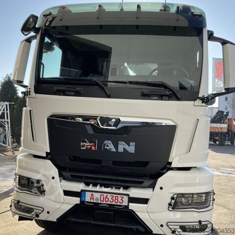 Camion-benne tricar MAN TGS  33.520 6X6 NEU 3-S-KIPPER BORDMATIK HIAB KRAN X-352E HIPRO, MIETKAUF MGL
