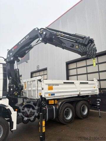 Camion-benne tricar MAN TGS  33.520 6X6 NEU 3-S-KIPPER BORDMATIK HIAB KRAN X-352E HIPRO, MIETKAUF MGL