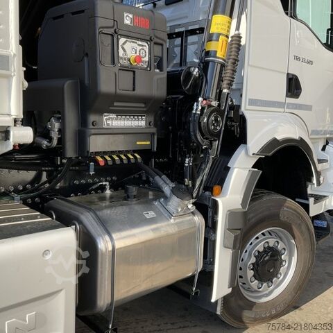 Camion-benne tricar MAN TGS  33.520 6X6 NEU 3-S-KIPPER BORDMATIK HIAB KRAN X-352E HIPRO, MIETKAUF MGL