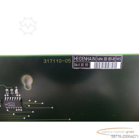 Komponenta Heidenhain 325 821-03 W5 Grafikkarte 317110-05 SN: 8302392