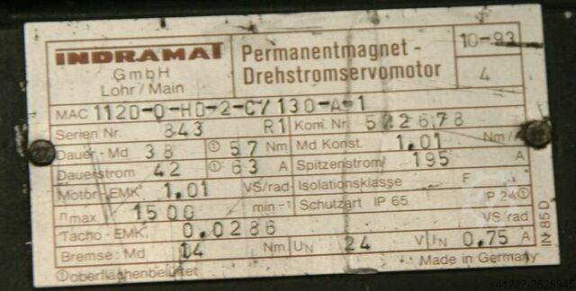 Permanente magneet driefasen-servomotor Indramat MAC112D-0-HD-2-C/130-A1