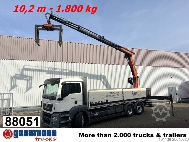 Ciężarówka z płaską platformą MAN TGS 26.400 6x2-4 LL, Navi, Lenk-/Liftachse,