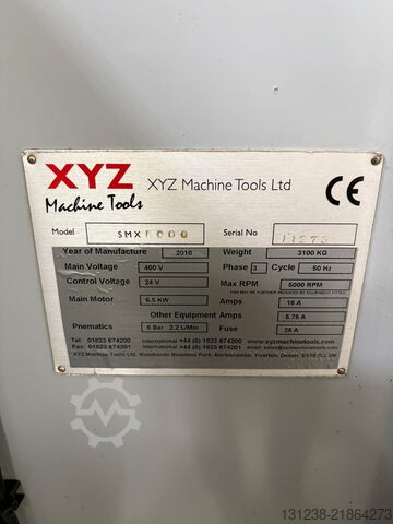 Frezarka narzędziowa XYZ Machine Toosl SMX 5000 3 Axis CNC Bed Milling Mach