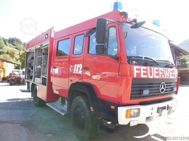 Pompieri/ salvataggio Mercedes-Benz 1124 AF LF 16 Löschfahrzeug Schlauchhaspel Metz Pumpe Feuerwehr