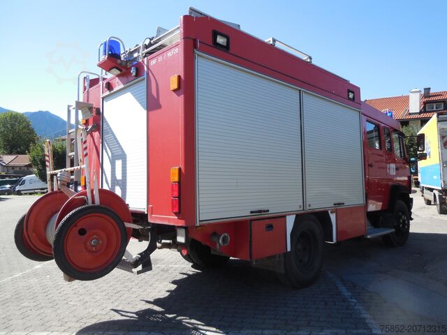 Pompieri/ salvataggio Mercedes-Benz 1124 AF LF 16 Löschfahrzeug Schlauchhaspel Metz Pumpe Feuerwehr