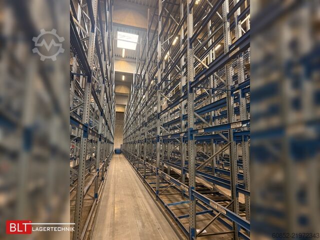 étagère industrielle SSI Schäfer PR600 – 101 lfm | Höhe 9,85m Boden + 4 Ebenen | Fachlast bis 3500 kg