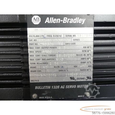 Allen Bradley motor Allen-Bradley 1326AB-B530E-21 Servomotor SN:R517258 generalüberholt mit 12 Monaten Gewährleistung