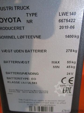 2019 TOYOTA LWE140 - 810 TOYOTA LWE140