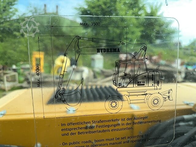 Gumikerekes kotrógép Hydrema RB15-MX18 with tiltrotator, quick coupler and excavator bucket