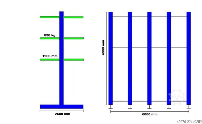 Ohra draagarmstelling K60 dubbelzijdig, verzinkt. OHRA K60 doppelseitig
