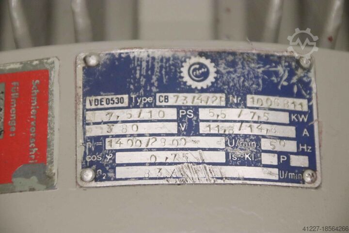 Dişli motoru 5.5/7.5 kW 83/166 rpm Cebeha CB 73/4/2P