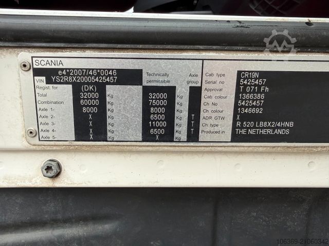 Billenő teherautó SCANIA R520 8x2/4 Euro 6 Tipper med EcoTop