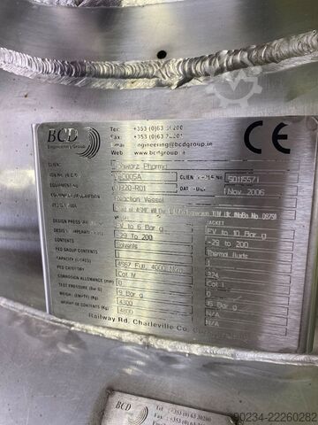 Gebruikte BCD Engineering 4.000 liter dubbelwandige reactor met roerwerk BCD ENGINEERING 4,000 Litre