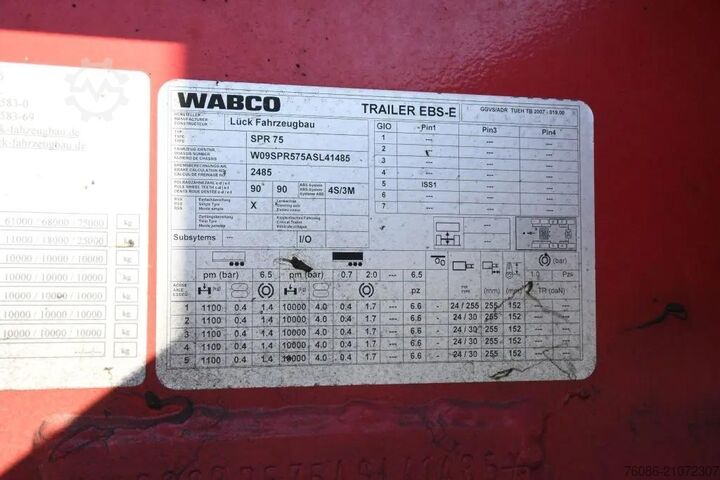 Platte bak Lueck SPR75 5  5 achse BALLAST TRAILER 3x STEERAXLE!!