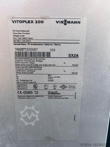 Boiler met lage temperatuur Viessmann Vitoplex 200 270Kw Viessmann Vitoplex 200 270Kw