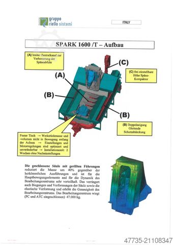 Universellt bearbetningscenter MANDELLI Spark 1600 AT,A70/1400